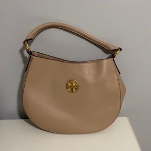 TORY BURCH CARSON SMALL HOBO DEVON SAND NEW WITH TAGS